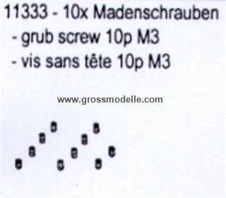 11333 Madenschrauben 5 x   M3x4