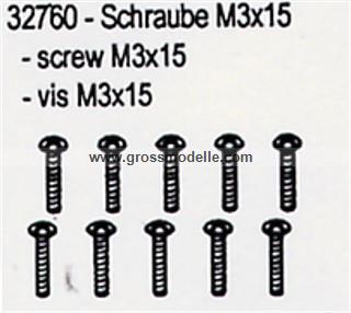 32760 Schraube M3x15 (10 Stck)