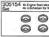 305154-305038 4 Unterlegscheiben Motor